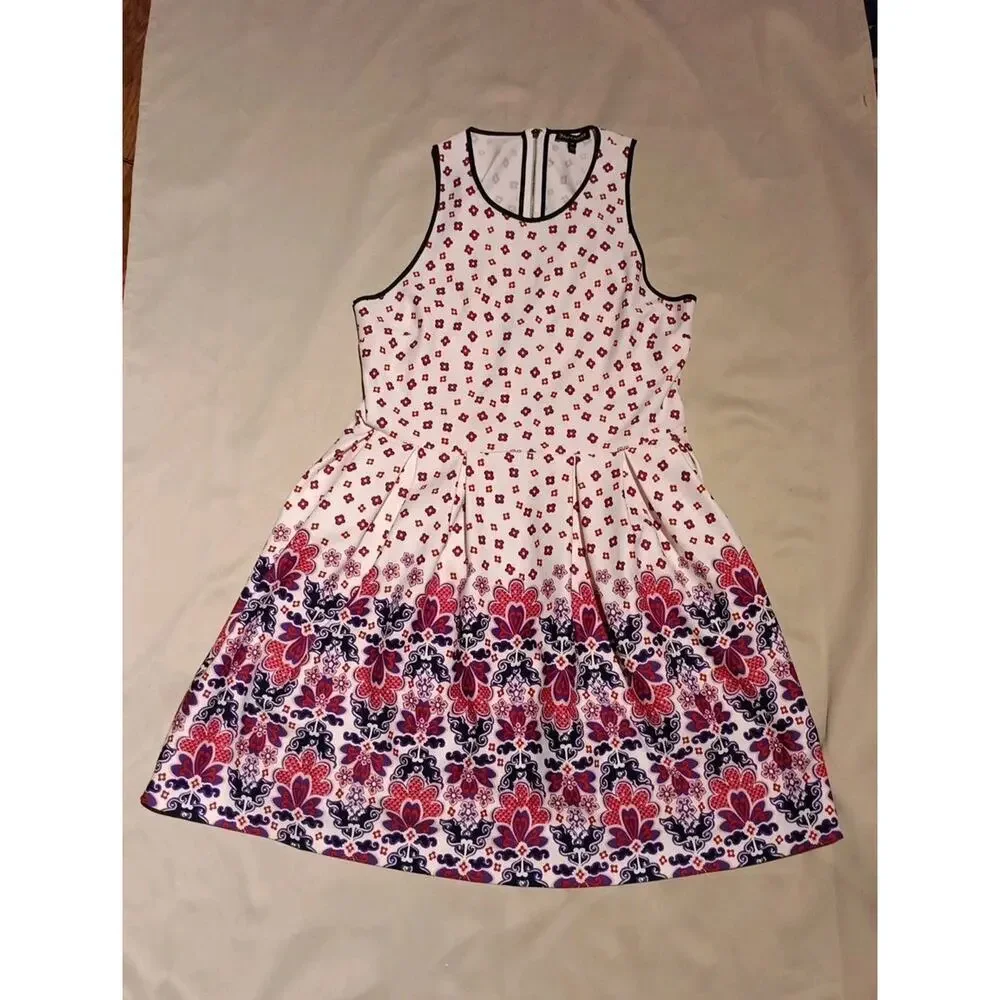 Juicy Couture Mini Midi Dress Size 14 Y2kcore Cottagecore Floral Rear Zip - Picture 1 of 5